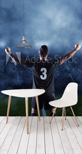 Picture of Hispanic Soccer Player Celebrating winning the game